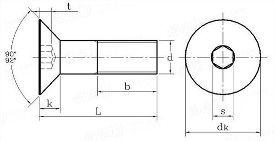 GB70.3內六角沉頭螺釘國標號 